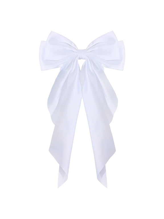 Big Satin Bowknot Hair Clip - Vintage French Style Bow Barrettes for Women Girls, Non-Slip Hair Clip for Fine Hair, Cute Hair Accessory