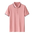 thumbnail image 1 of 2025 Plus Size Golf Shirts for Men M-4X Short Sleeve T-Shirts Button Collared Pullover Slim-Fit Solid Athletic Workout Tees Tops, 1 of 3