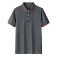 thumbnail image 1 of 2025 Plus Size Golf Shirts for Men M-4X Short Sleeve T-Shirts Button Collared Pullover Slim-Fit Solid Athletic Workout Tees Tops, 1 of 3