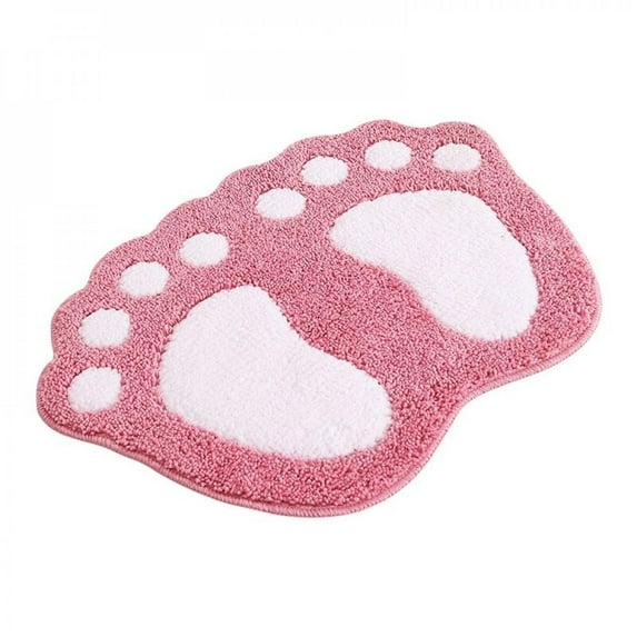 Big Save! Luxury Shaggy Bath Mat,Soft and Cozy, Thick Absorbent Perfect Absorbant Plush Machine Washable Bathroom Rugs,Lovely Foot shape Pattern.(Brown,Blue,Pink,Brown,Green,Red)