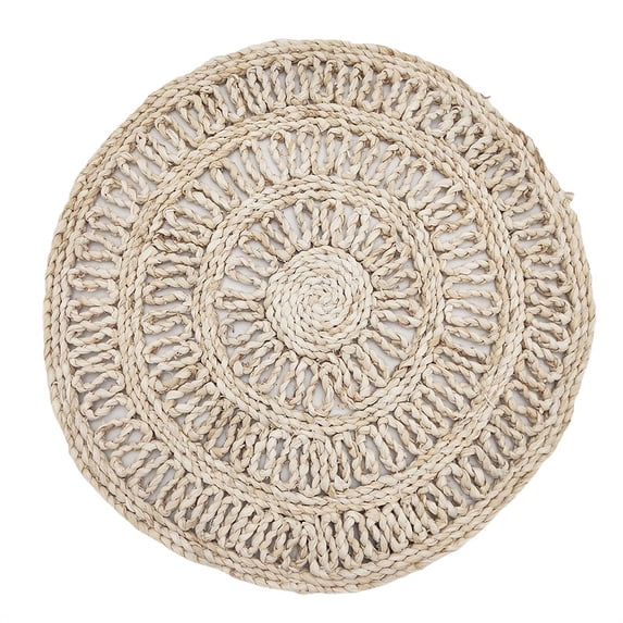 Big Save!Natural Straw Woven Placemat, Corn Husk Flower Mat, 38cm Heat Insulation Non-Slip Placemat