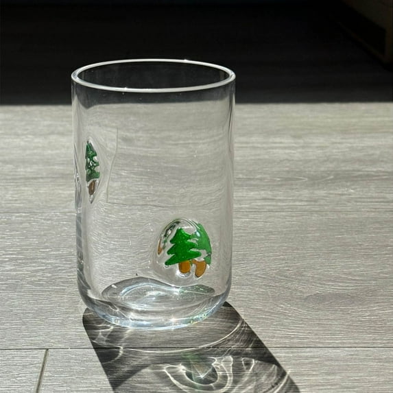 The Big Save karymi Christmas Stained Glass Cup Holiday Pattern Party Table Decor Colorful Design Beverage Glass Gift for Family Friends Birthday Gifts Winter Savings New & Trending