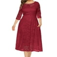 thumbnail image 1 of Big Saving For Mother,POROPL Women Dress Clearance Under 5 Plus Size V-Neck Split Fork Small Tailing Long Dress Party Full Dress Red Size 24, 1 of 5