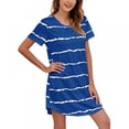 thumbnail image 1 of Big Saving! Women's Nightdress Sleep Short Sleepwear Sleeves Sleepshirt Stripes Nightshirt T-Shirt Nightgown S-XXL, 1 of 11