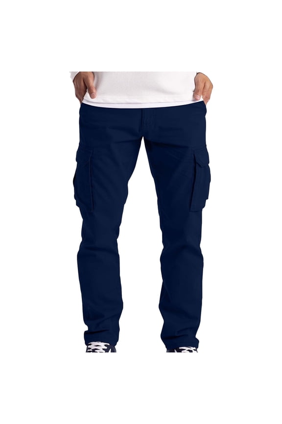 Cargo Trousers Work Wear Cargo 6 Pocket Full Pants Men'S Pajama Pants Navy S