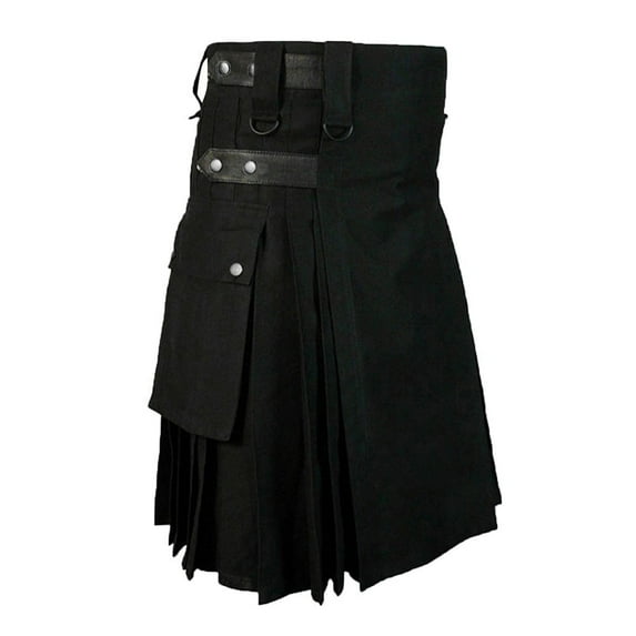 AXXD Goth Pants,Vintage Kilt Scotland Gothic Pocket Skirts Scottish Clothing Clearances Pants Black 31