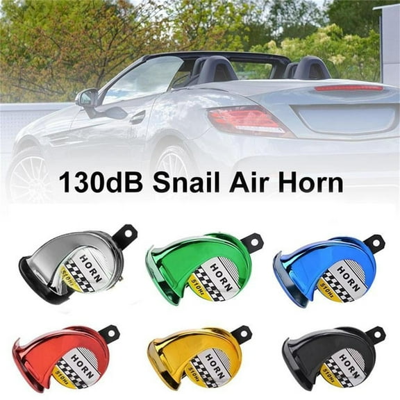 12V Gas Horn for Trucks & Motorcycles, High-Pitched Snail Horn, Loud Car Horn for Vehicles, Warning Horn for Cars, Motorcycles & Trucks