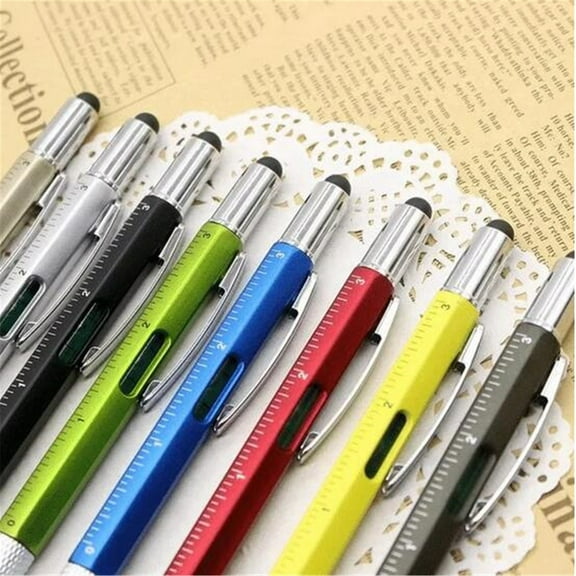 6-In-1 Multi-Functional Stylus Pen, Smooth Writing Pen with Clip, Gifts for Men, Fathers, and Husbands, Multi-Purpose Writing Tool
