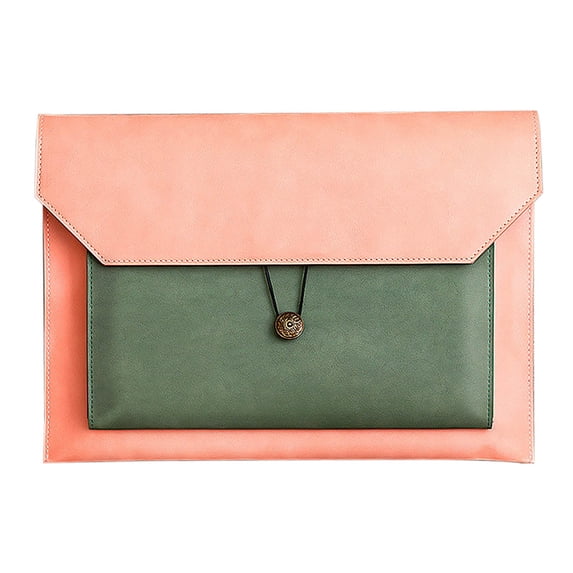 Big Savings! Leather File Bag, Thickened Document Folder, Waterproof Computer Bag, Public Document Organizer, Business Travel Folder with Buckle Deals of The Day Clearance!