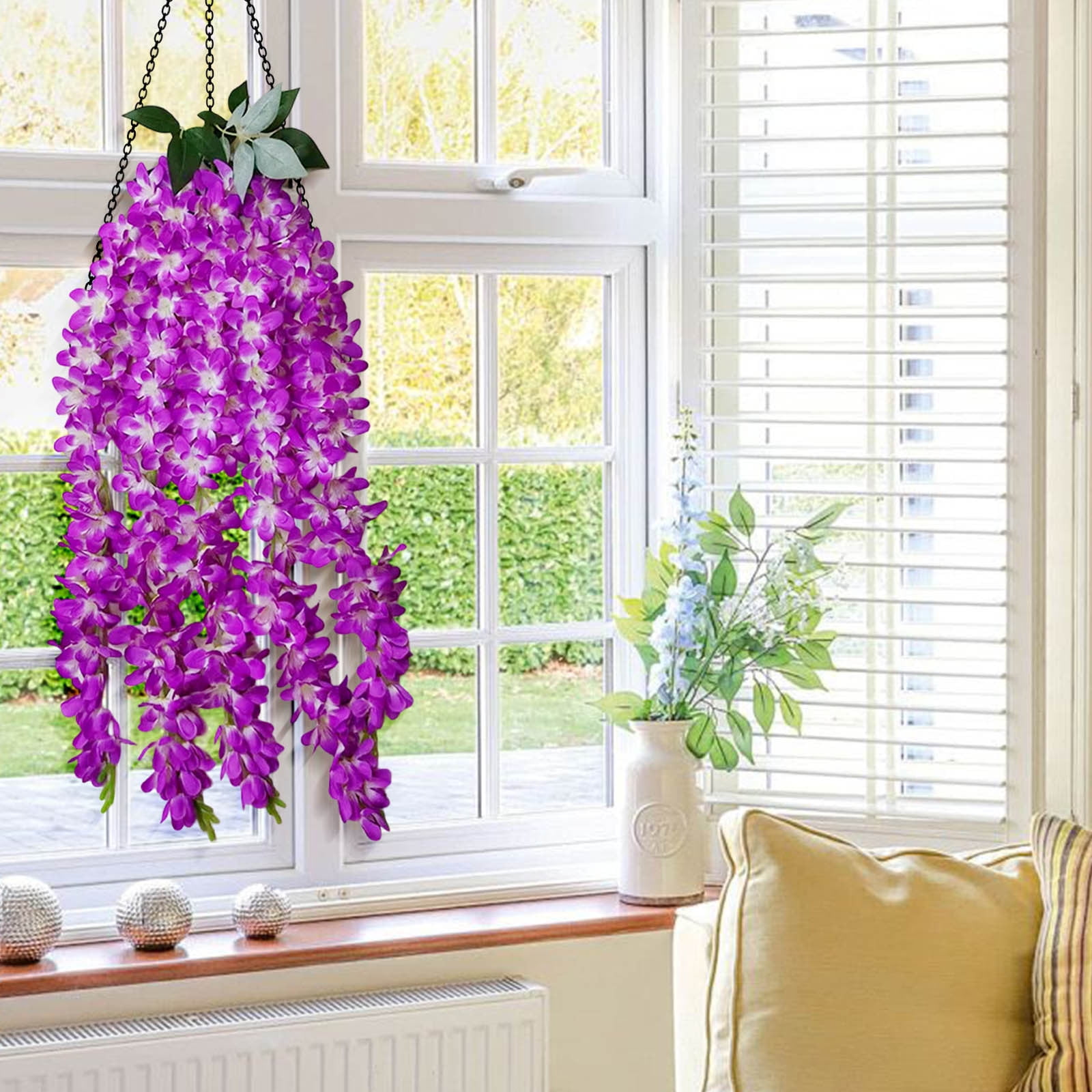 Big Savings! Simulation Wisteria Flower Branch, Long Hanging Pendant ...