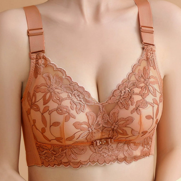 Big Savings Sostenes para Mujer Sujetadores para Mujer de Cobertura Total Comfortable Without Steel Rings Small Chest Gathered And Auxiliary Breast Bra SOPATENOR Orange XL Walmart