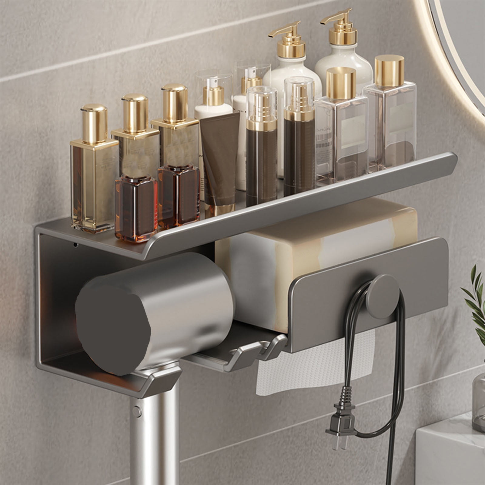 Big Savings! Toilet Rack, Hair Dryer Bracket, Multifunctional Bathroom ...