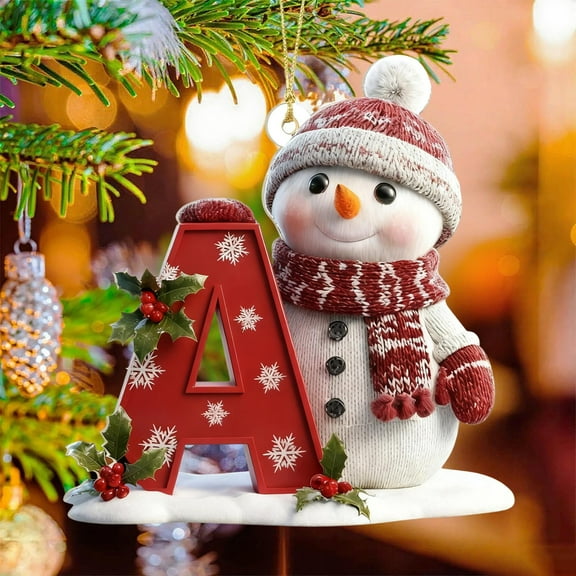 Big Savings karymi 26 Letters Christmas Alphabet Ornament Set 3-Inch Acrylic Letter Decor with Santa Hat Designs for Tree DIY Christmas Decor Winter Savings Winter Savings