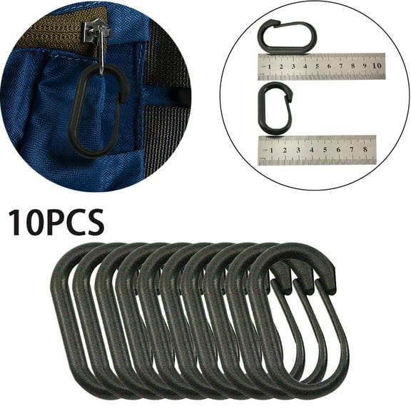 karymi Outdoor plastic Carabiner D-Ring Key Chain Clip Hook Outdoor Buckle 10PCS Birthday Gifts for Men Hiking Essentials Gifts for Women