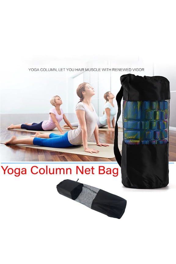 Yoga Column Net Bag Mesh Panel Drawstring Yoga Bag Backpack Travel Essentials