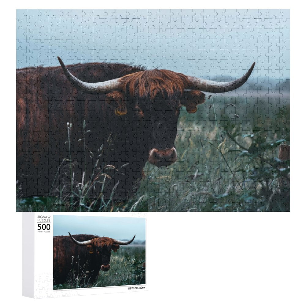 Big Scottish Highlander Jigsaw Puzzles 500 Pieces for Adults, Large