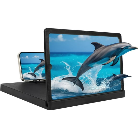 Big Screen Phone Magnifier, 2026 New 3D HD Screen Expander, Movie Screen Amplifier Foldable Phone Stand for Travel, Portable Magnifying Screen for Elderly (10 inch)