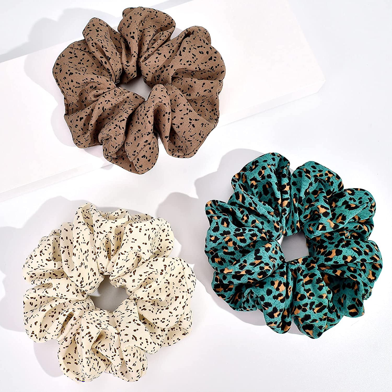 Big Scrunchies Large Hair Ties Oversized Silk Thick Scrunchie Jumbo Hair  Scrunchies Curly Hair Accessories 3 Assorted Colors