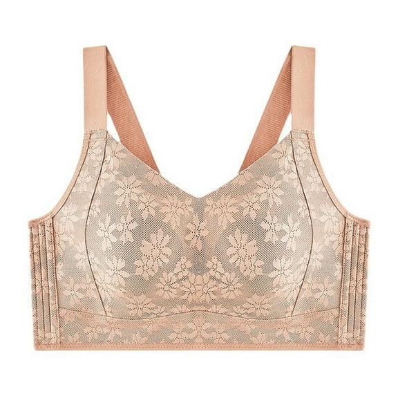 Big Seamless Full Cup Side Support Bra for Women Comfortable Wireless Lift Thin No Underwire Everyday Bralette