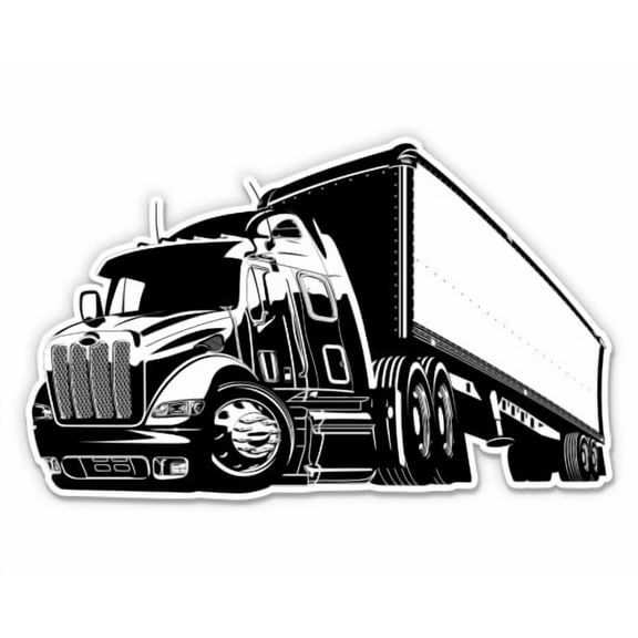 Big Semi Truck - 3" Vinyl Sticker - For Car Laptop Water Bottle Phone - Waterproof Decal