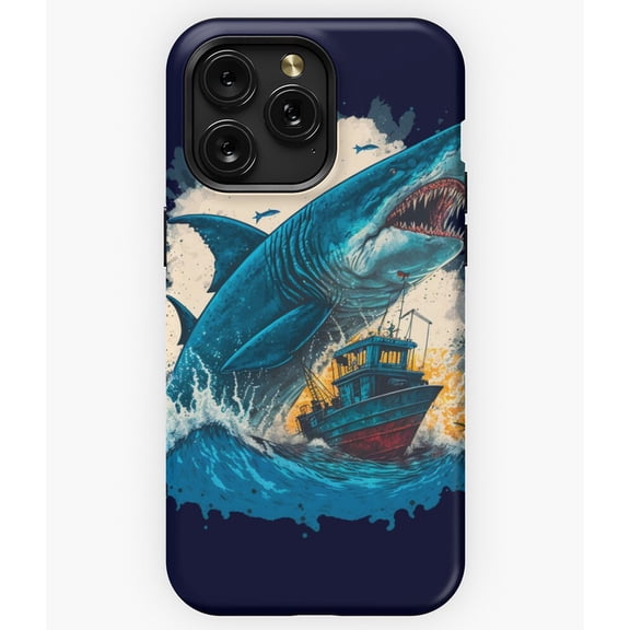 Big Shark Great White Ocean Predator Graphic A11843 Phone Case for iPhone 11 to 17 Pro Max