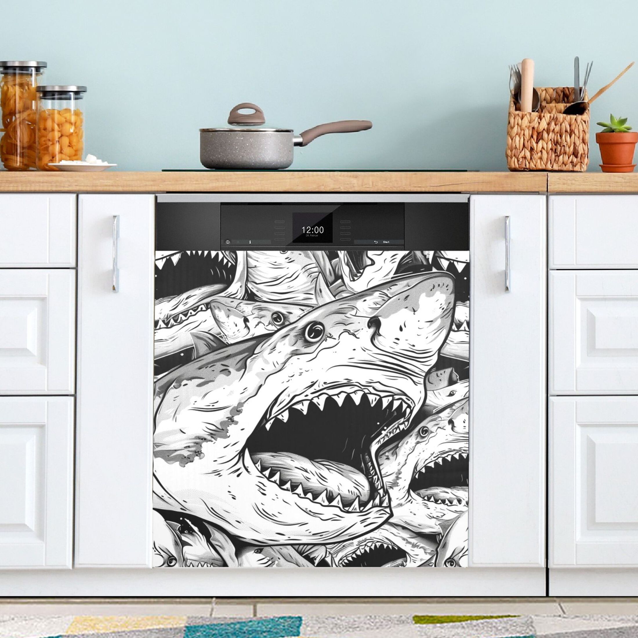 Big Shark Dishwasher Cover Refrigerator Dishwashers