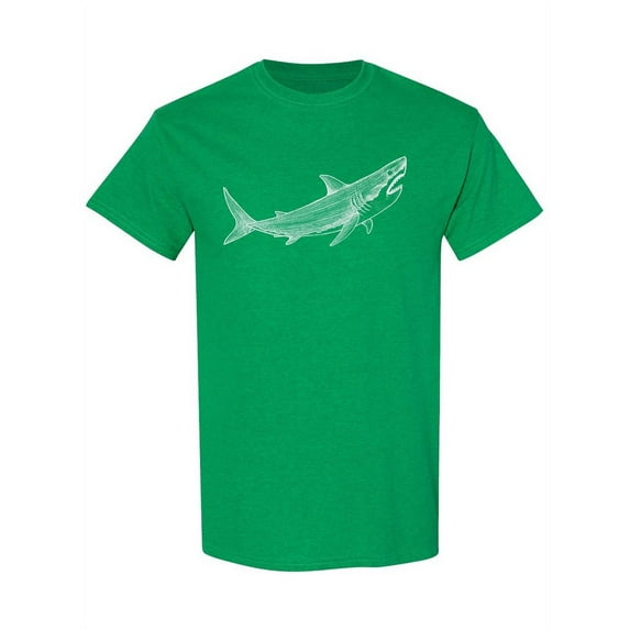 Big Shark Sketch T-Shirt Men -Image by Shutterstock, Male x-Large