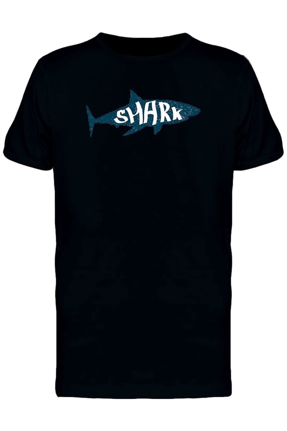 Big Shark With Silhouette T-Shirt Men -Image by Shutterstock, Male Medium