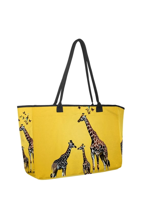 Big Shoulder Handbags for Women,Animal Giraffe Large Casual Tote Bags for Work Travel Commuter Shopping Trendy Handbag