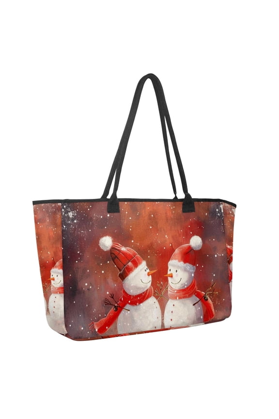 Big Shoulder Handbags for Women,Christmas Snowman Large Casual Tote Bags for Work Travel Commuter Shopping Trendy Handbag