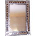 thumbnail image 1 of Big Silver Greca C Mexican Tile Mirror, 1 of 2