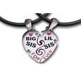 thumbnail image 1 of Big Sis & LiL Sis Necklaces - Sister Friendship Split Heart Pendants w/ Ropes, 1 of 1