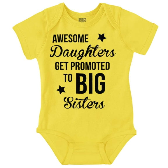 Big Sis Little Sister Younger Sibling Bodysuit Jumper Girls Infant Baby Brisco Brands 18M