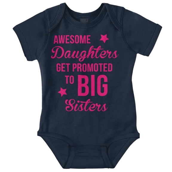 Big Sis Little Sister Younger Sibling Bodysuit Jumper Girls Infant Baby Brisco Brands 18M