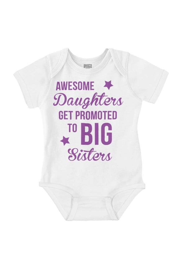 Big Sis Little Sister Younger Sibling Bodysuit Jumper Girls Infant Baby Brisco Brands 24M