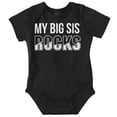 thumbnail image 1 of Big Sis Rocks Younger Little Sister Romper Boys or Girls Infant Baby Brisco Brands 12M, 1 of 6