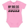 thumbnail image 1 of Big Sis Rocks Younger Little Sister Romper Boys or Girls Infant Baby Brisco Brands NB, 1 of 6