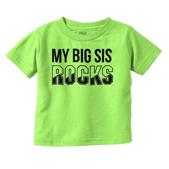 Big Sis Rocks Younger Little Sister Toddler Boy Girl T Shirt Infant Toddler Brisco Brands 18M