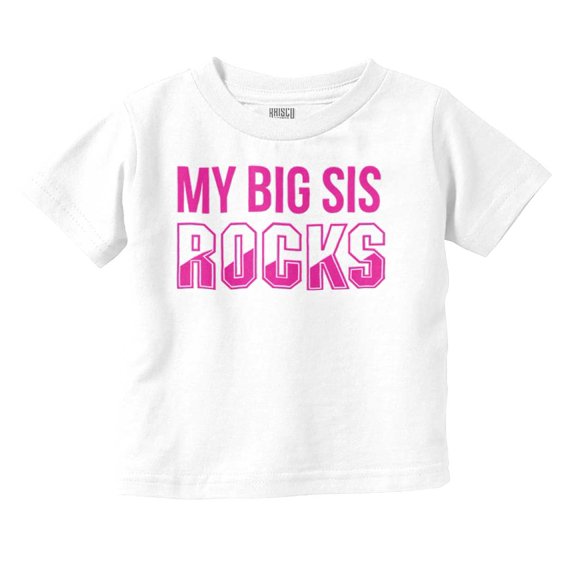 Big Sis Rocks Younger Little Sister Toddler Boy Girl T Shirt Infant Toddler Brisco Brands 6M