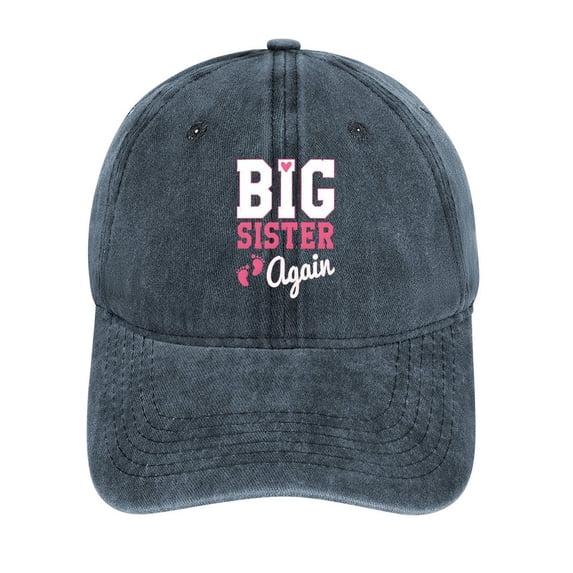 Big Sister Again Navy Hat Adjustable Funny Fashion Unisex Baseball Cap for Men Women