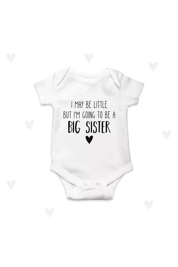 Big Sister Baby Announcement Bodysuit Gifts Newborn Baby Shower Cute Baby Onesie, BABY BODYSUIT LAT 4424