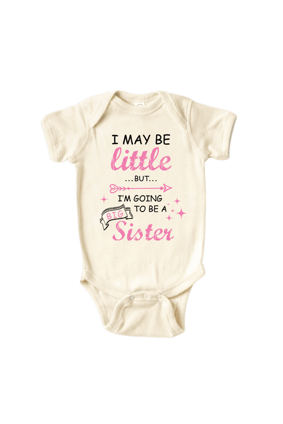 Big Sister Baby Bodysuit Cute Sister Announcement for Pregnancy Reveal 12m Natural