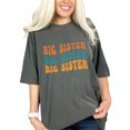 thumbnail image 1 of Big Sister, Being the Older Sibling Themed, Groovy Retro Wavy Text, Pepper Comfort Colors T-Shirt, Large, 1 of 1