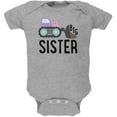 thumbnail image 1 of Big Sister Construction Truck Digger Soft Baby One Piece Heather 0-3 M, 1 of 1