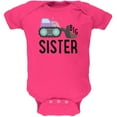 thumbnail image 1 of Big Sister Construction Truck Digger Soft Baby One Piece Hot Pink 0-3 M, 1 of 1