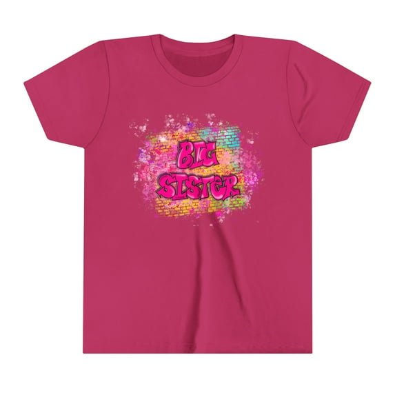 Big Sister Custom Airbrush Apparel T-shirt Youth Short Sleeve Tee