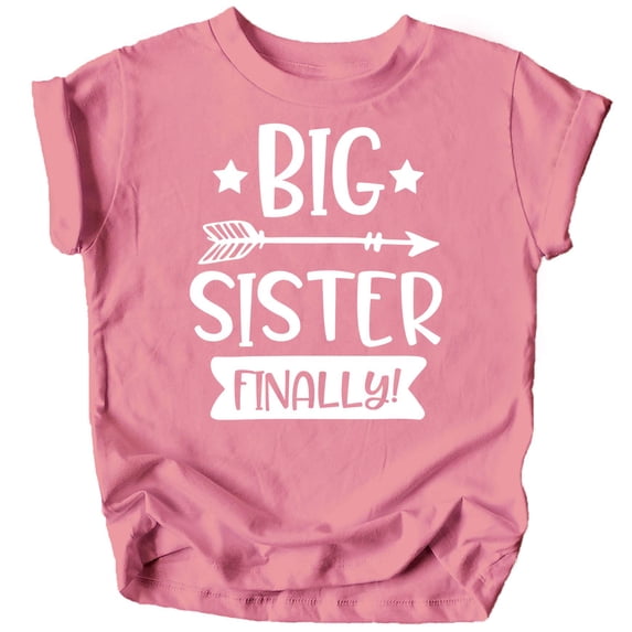 Big Sister Finally Sibling Announcement Shirts for Baby and Toddler Girls Sibling Outfits Mauve Shirt