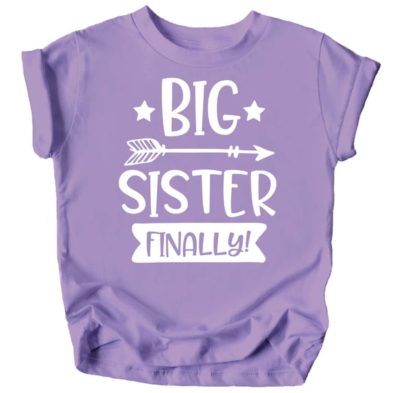 Big Sister Finally Sibling Announcement Shirts for Baby and Toddler Girls Sibling Outfits Purple Shirt