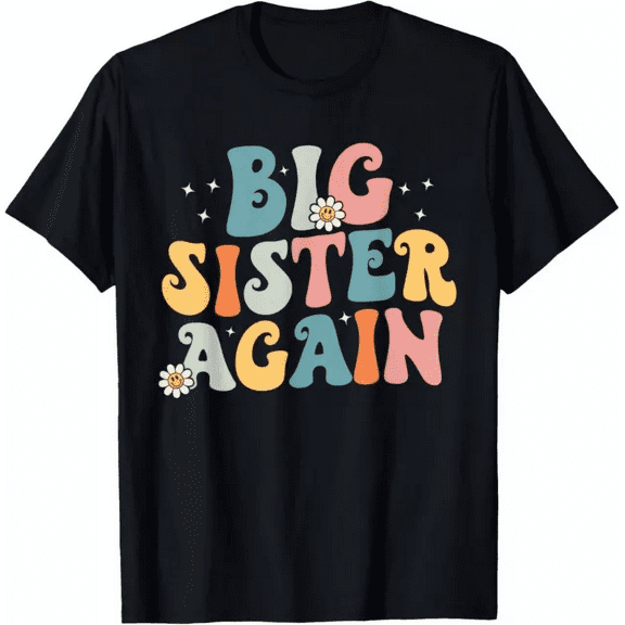 Big Sister Girls T-Shirt, Short Sleeve Cotton Graphic Tee