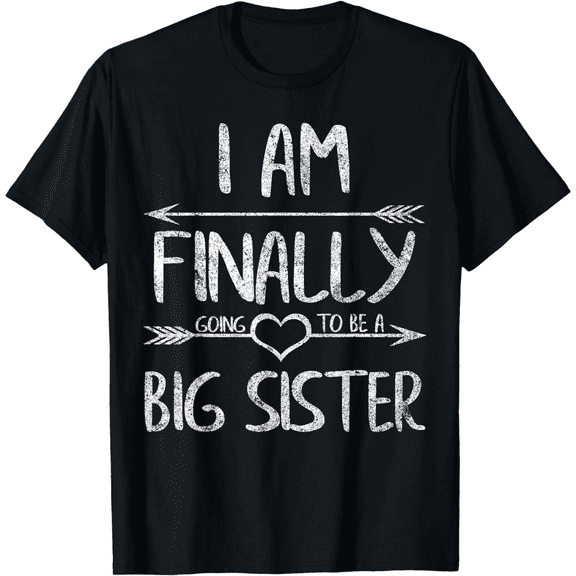 Big Sister Girls T-Shirt, Short Sleeve Cotton Graphic Tee